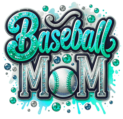 Baseball Mom Colordrip Mint DTF (direct-to-film) Transfer