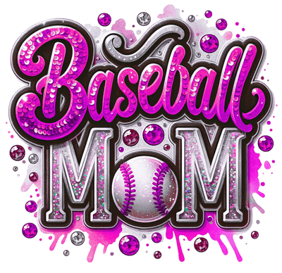 Baseball Mom Colordrip Pink DTF (direct-to-film) Transfer