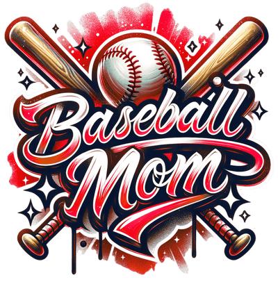 Baseball Mom Colordrip Red DTF (direct-to-film) Transfer