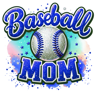 Baseball Mom Colordrip Royal Blue DTF (direct-to-film) Transfer