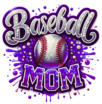 Baseball Mom Colordrip in Purple DTF (direct-to-film) Transfer