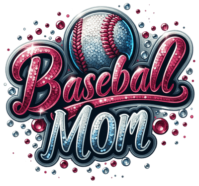 Baseball Mom Drops in Maroon DTF (direct-to-film) Transfer