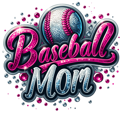 Baseball Mom Laces in Pink DTF (direct-to-film) Transfer