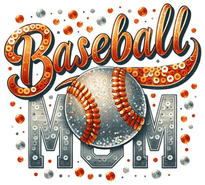 Baseball Mom Sequins DTF (direct-to-film) Transfer