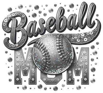 Baseball Mom Silver & Gray DTF (direct-to-film) Transfer