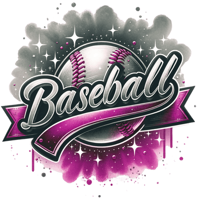 Baseball Smokey Colordrip Pink DTF (direct-to-film) Transfer