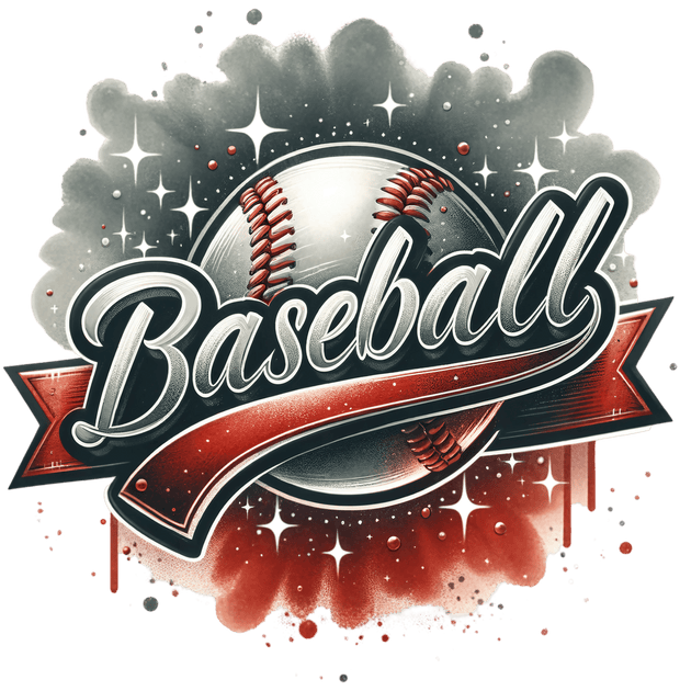 Baseball in Red Colordrip DTF (direct-to-film) Transfer