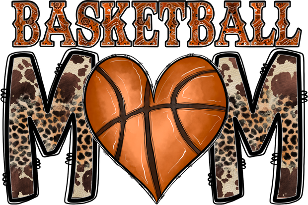 Basketball Mom Leopard Print DTF (direct-to-film) Transfer