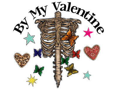 Be My Valentine With Hearts Stars And Bones DTF (direct-to-film) Transfer