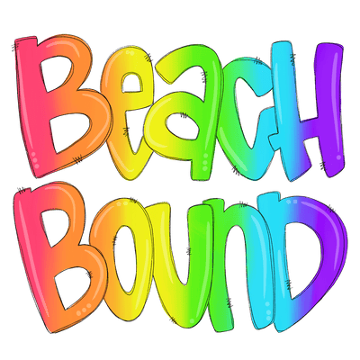 Beach Bound Rainbow Watercolors DTF (direct-to-film) Transfer