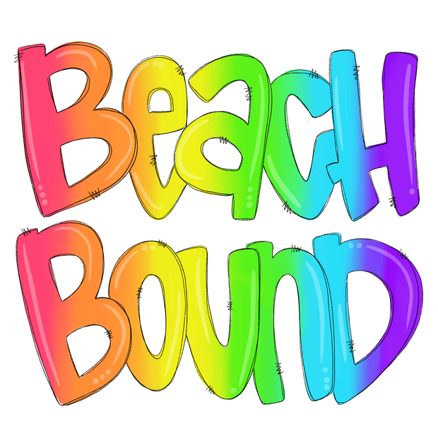 Beach Bound Rainbow Watercolors DTF (direct-to-film) Transfer