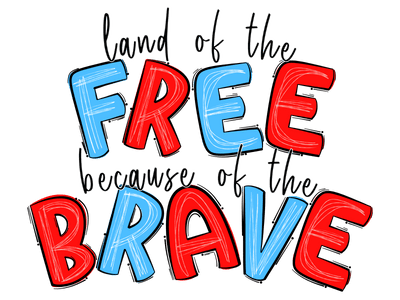 Because of the Brave Red & Blue DTF (direct-to-film) Transfer