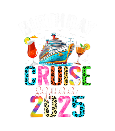 Birthday Cruise Squad Cheetah Print DTF (direct-to-film) Transfer