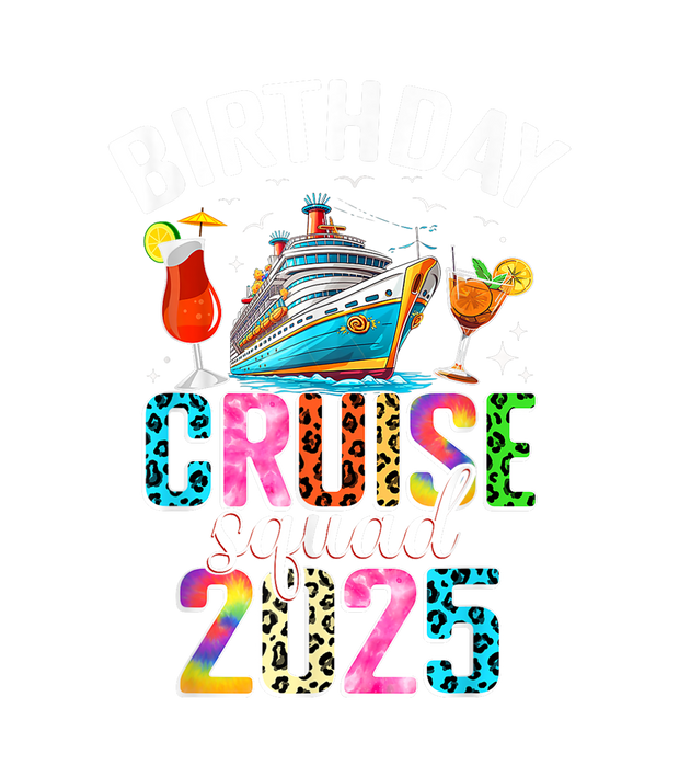 Birthday Cruise Squad Cheetah Print DTF (direct-to-film) Transfer