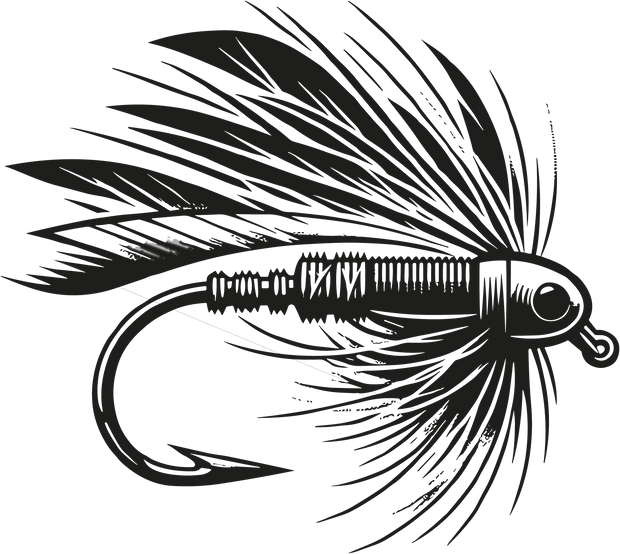 Black Fly Fishing Lure DTF (direct-to-film) Transfer