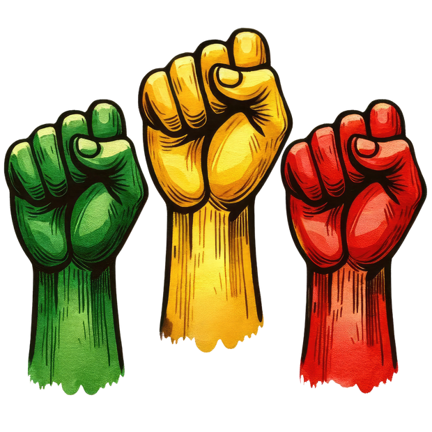Black History Month 3 Fists DTF (direct-to-film)