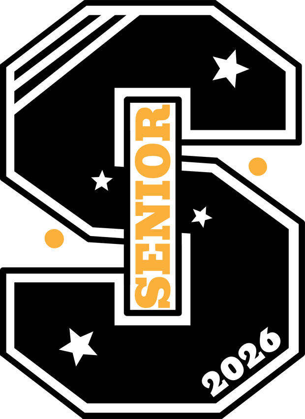 Black S 2026 Senior DTF (direct-to-film) Transfer
