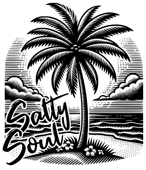 Black Salty Soul DTF (direct-to-film) Transfer