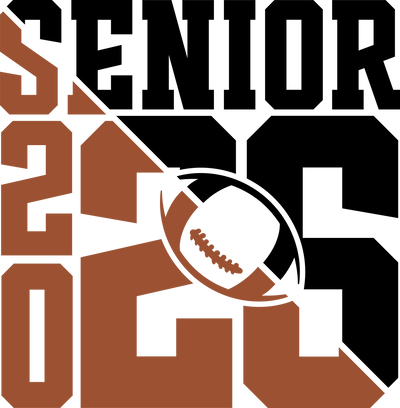 Black & Brown Split Senior Football 2026 DTF (direct-to-film) Transfer