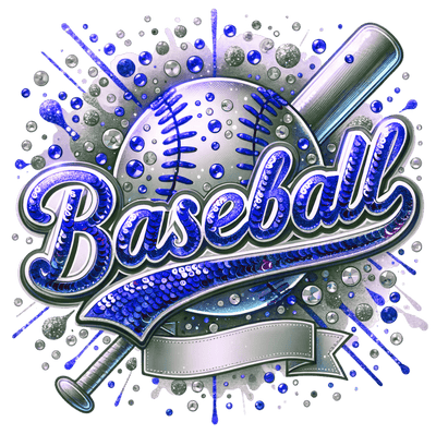 Blue Font Baseball Blank Banner Colordrip DTF (direct-to-film) Transfer