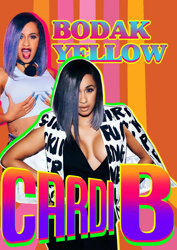 Bodak Yellow Cardi B Grabbing Boobs DTF (direct-to-film) Transfer