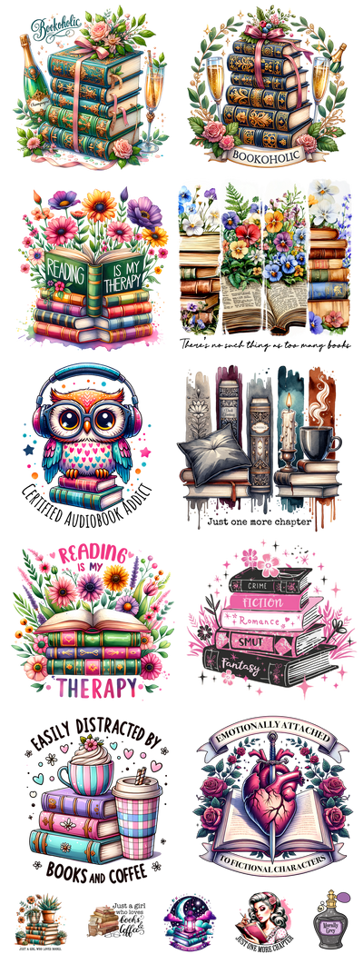 Bookaholic 60x22" DTF Ready to Ship Gang Sheet