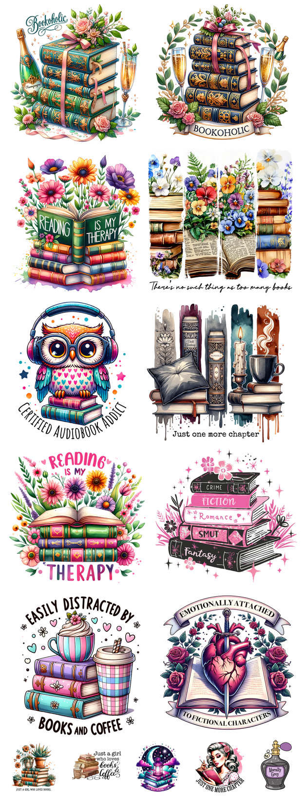 Bookaholic 60x22" DTF Ready to Ship Gang Sheet