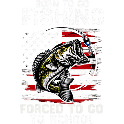 Born to go Fishing Distressed Flag Background DTF (direct-to-film) Transfer