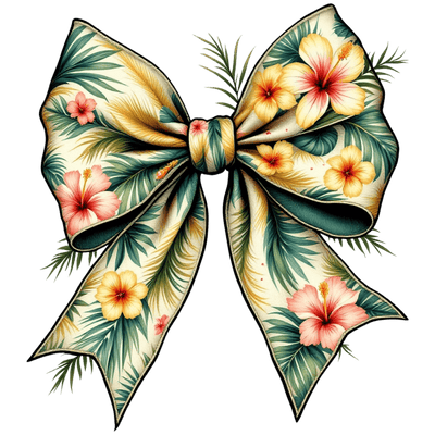 Bow of Flowers Tropical DTF (direct-to-film) Transfer