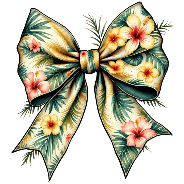 Bow of Flowers Tropical DTF (direct-to-film) Transfer