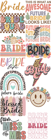 Here Comes the Bride 60x22" DTF Ready to Ship Gang Sheet