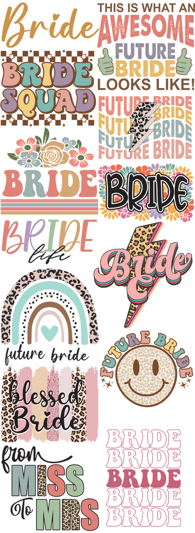 Here Comes the Bride 60x22" DTF Ready to Ship Gang Sheet