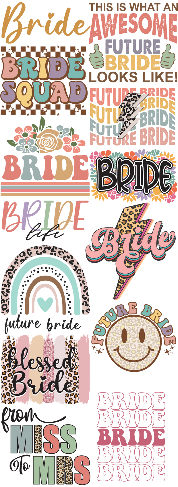 Here Comes the Bride 60x22" DTF Ready to Ship Gang Sheet