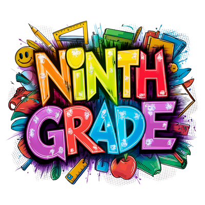 Bright Colored Ninth Grade DTF (direct-to-film) Transfer