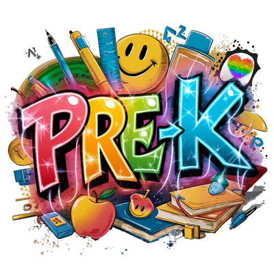 Bright Colorful Pre-K Bundle DTF (direct-to-film) Transfer