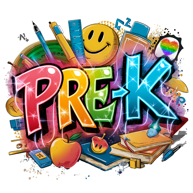Bright Colorful Pre-K Bundle DTF (direct-to-film) Transfer