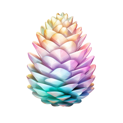 Bright Pastel Pinecone DTF (direct-to-film) Transfer