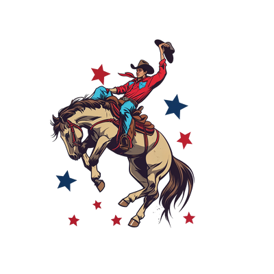 Bronc Rider USA DTF (direct-to-film) Transfer
