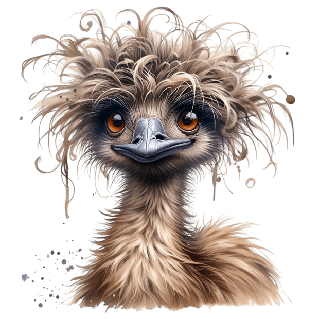 Brown Emu & Color Spots DTF (direct-to-film) Transfer