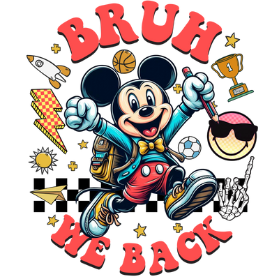 Bruh Mickey Rocket & More DTF (direct-to-film) Transfer