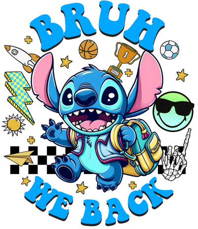 Bruh we Back Stitch DTF (direct-to-film) Transfer
