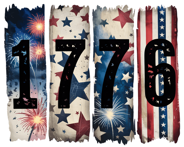 Brush Strokes 1776 4th of July DTF (direct-to-film) Transfer