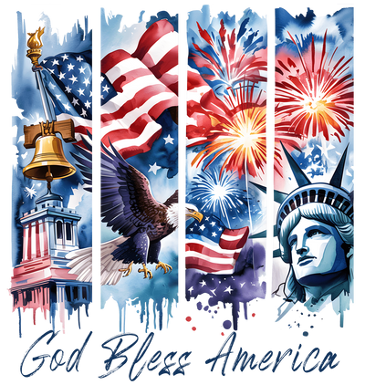 Brush Strokes God Bless America DTF (direct-to-film) Transfer