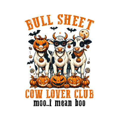 Bull Sheet Cow Lovers Club Halloween DTF (direct-to-film) Transfer