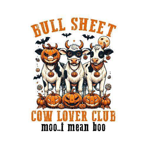 Bull Sheet Cow Lovers Club Halloween DTF (direct-to-film) Transfer