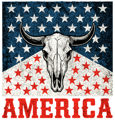 Bull Skull America DTF (direct-to-film) Transfer