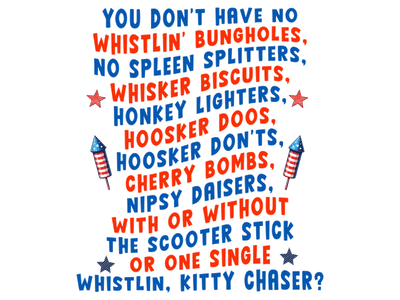 Bungholes, Biscuits, Scooter Stick & Kitty Chaser DTF (direct-to-film) Transfer