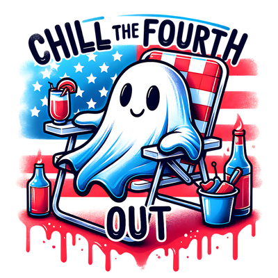 CHILL THE FOURTH OUT GHOST WATERCOLOR DTF (direct-to-film) Transfer