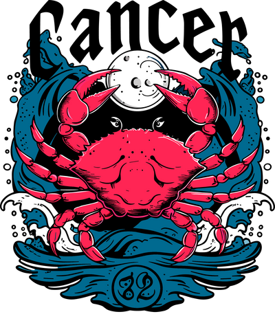 Cancer Crab With Moon DTF (direct-to-film) Transfer