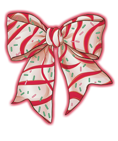 Candy Cane Bow DTF (direct-to-film) Transfer